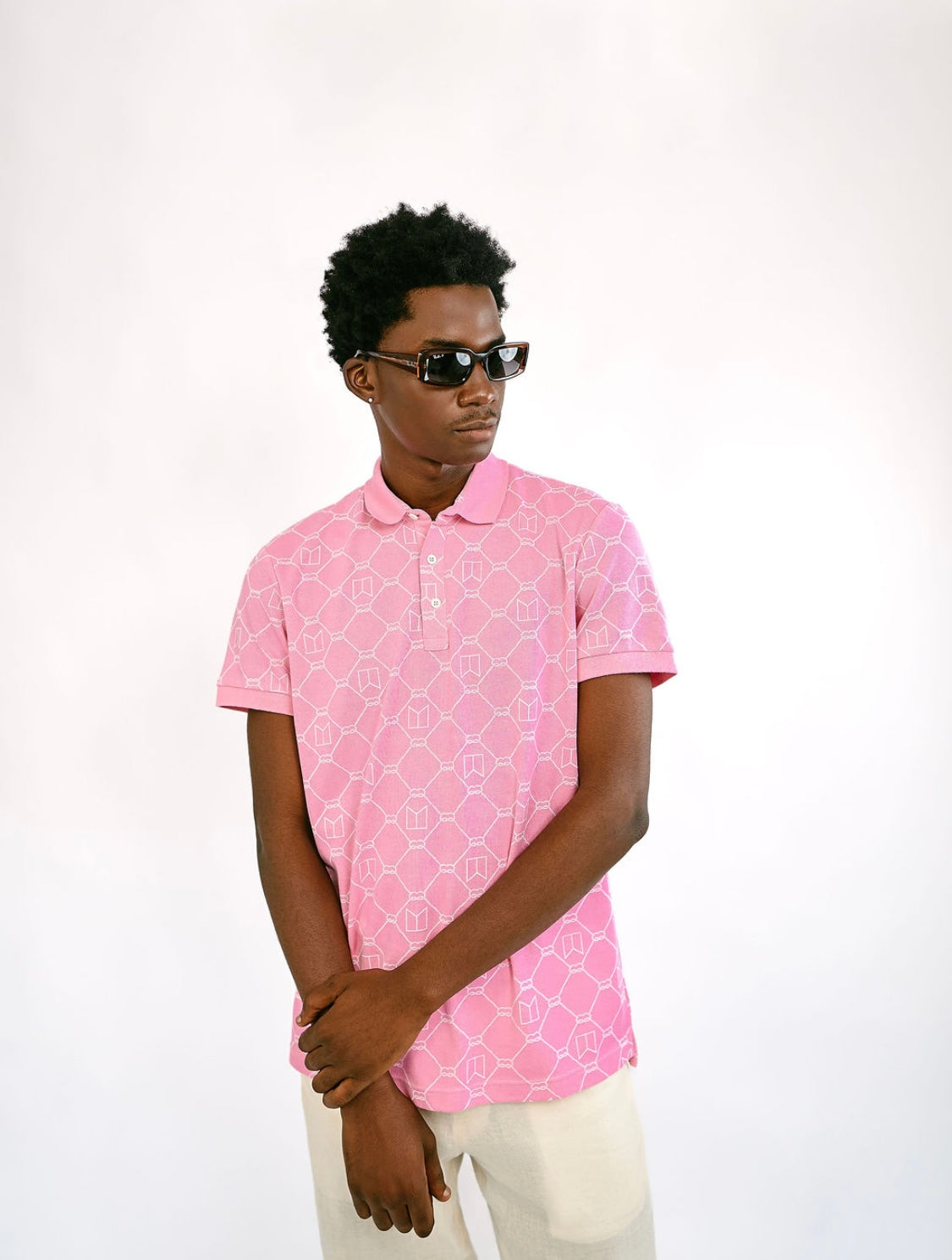 Pink Full Print Polo