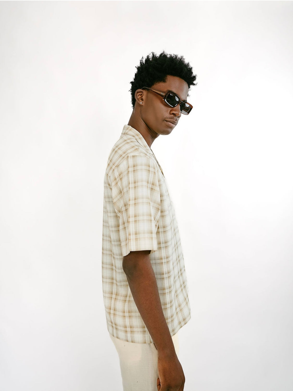 Brown Check Safari Shirt