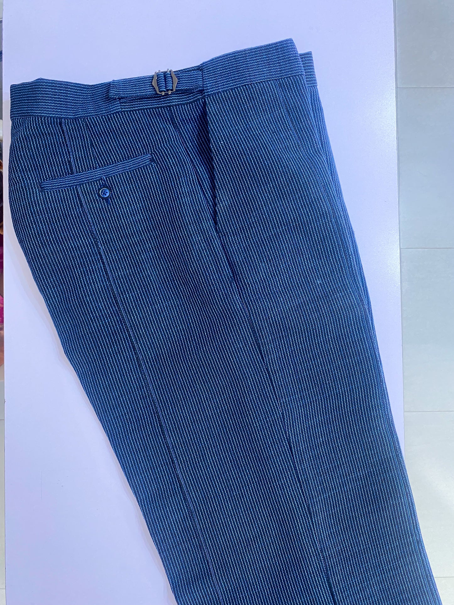 Midnight Blue Aso Oke Trouser