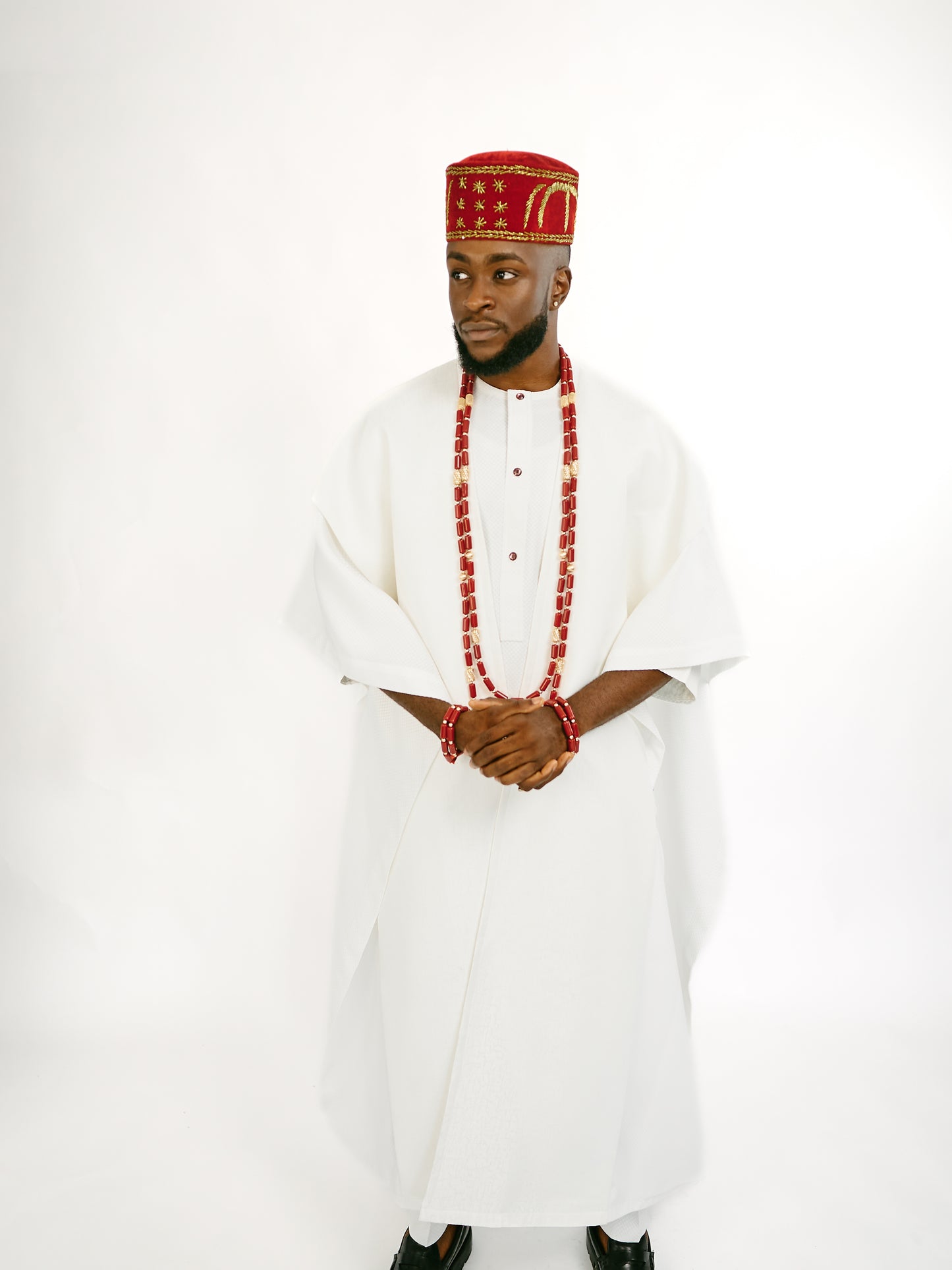 Ivory Jacquard cape Traditional