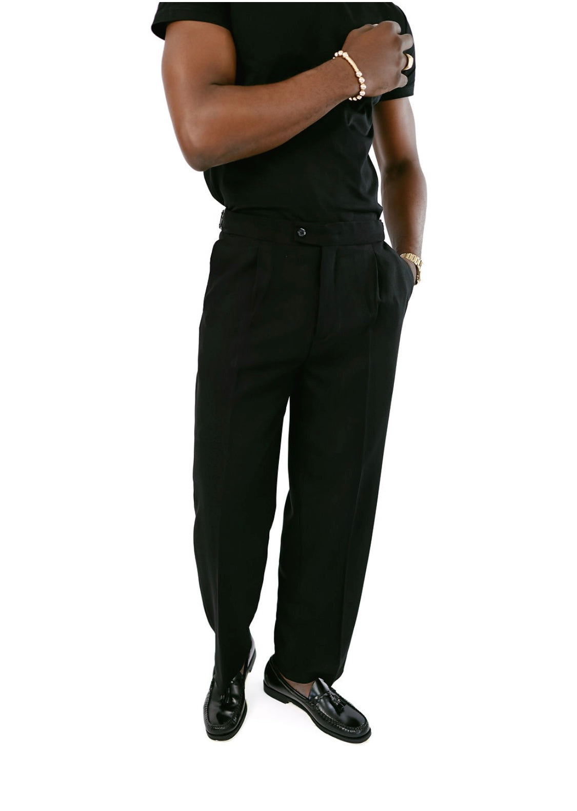 Black Loose Fit Beltless Pant