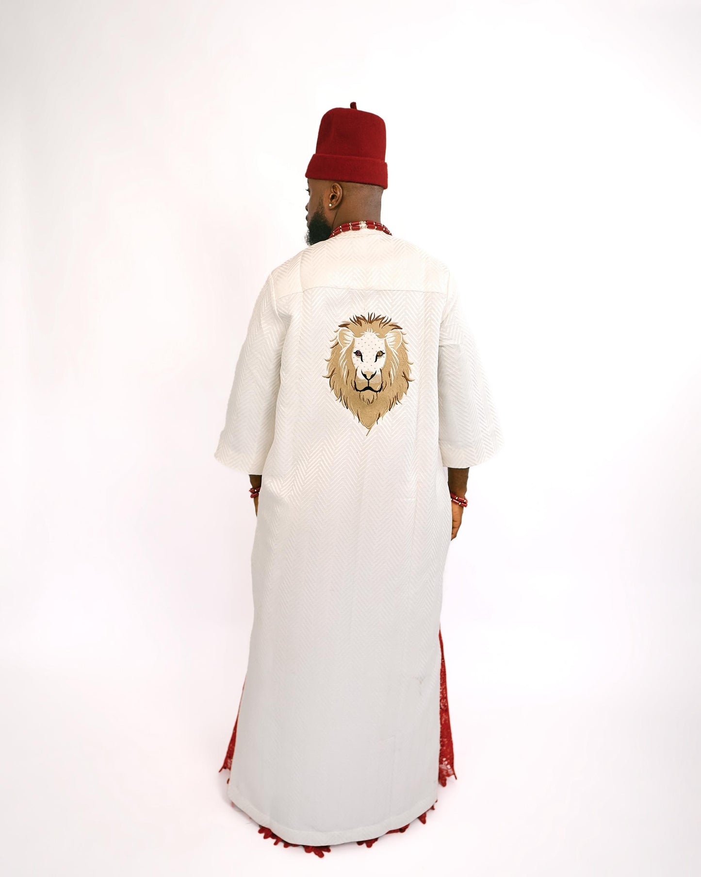 Ivory and Red Isi Agu Traditional