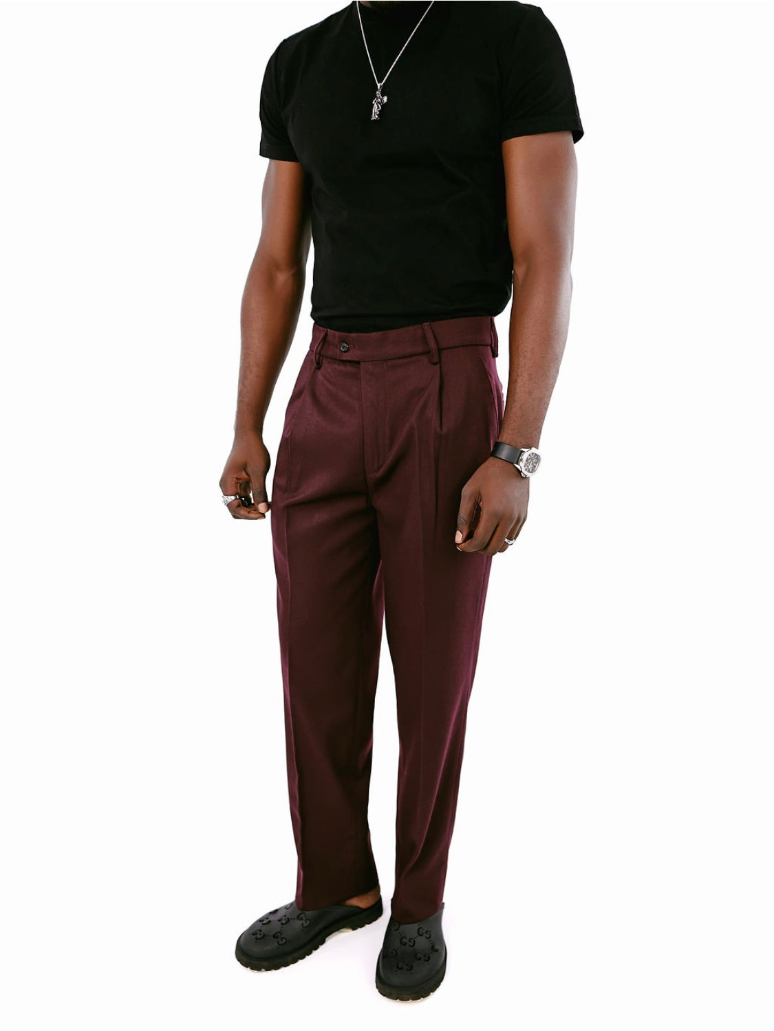 Wine wide Leg Pants