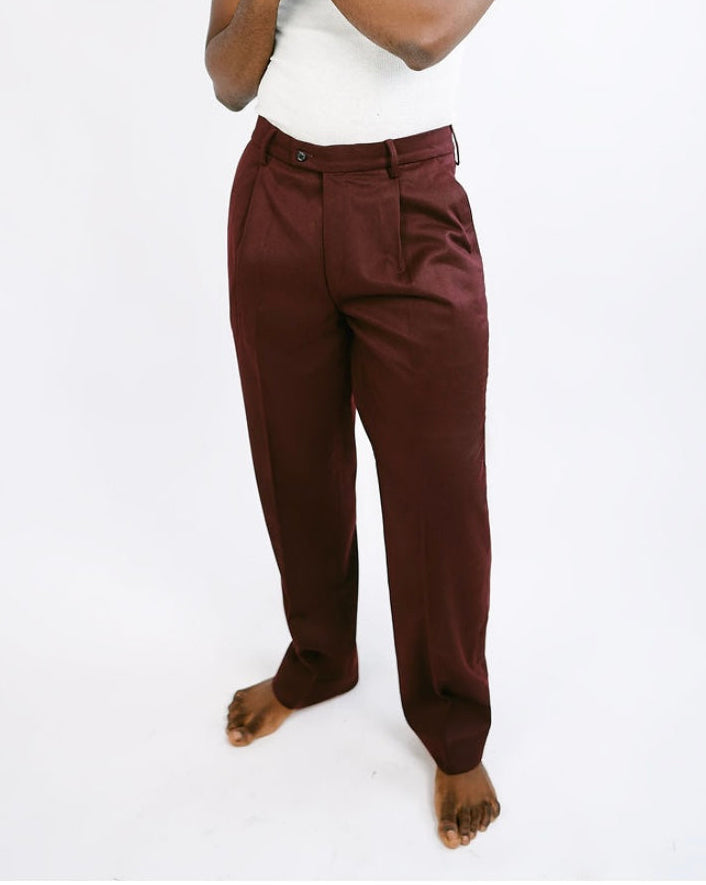 Wine loose fit Pants