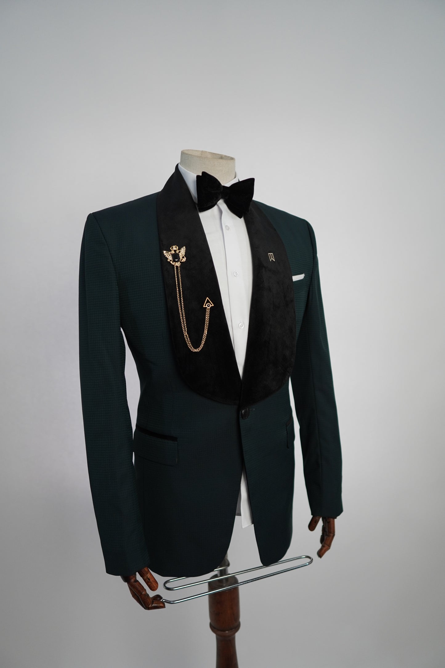 Emerald Green Tuxedo with Black Velvet Lapel
