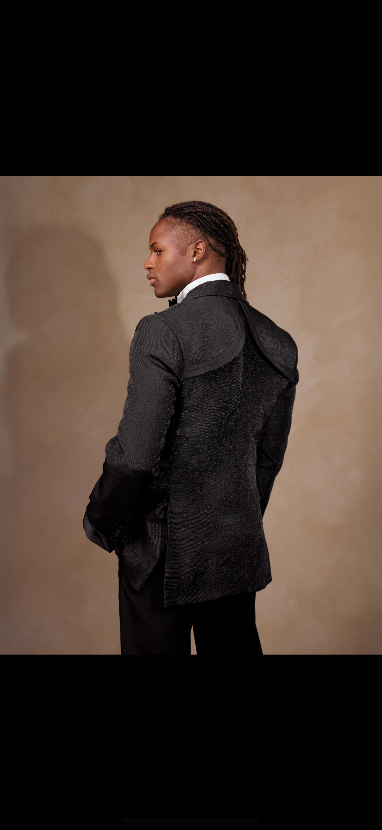 Black Oluwo Aso Oke Tuxedo