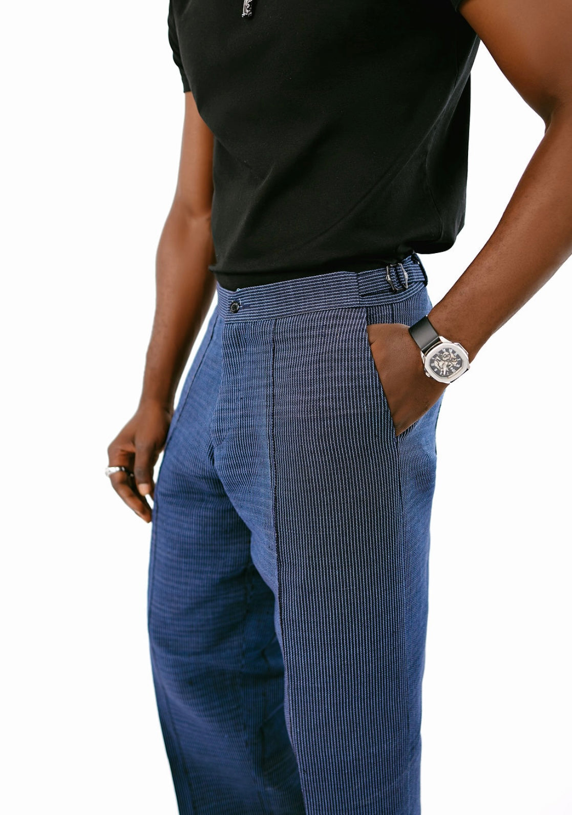 Midnight Blue Aso Oke Trouser