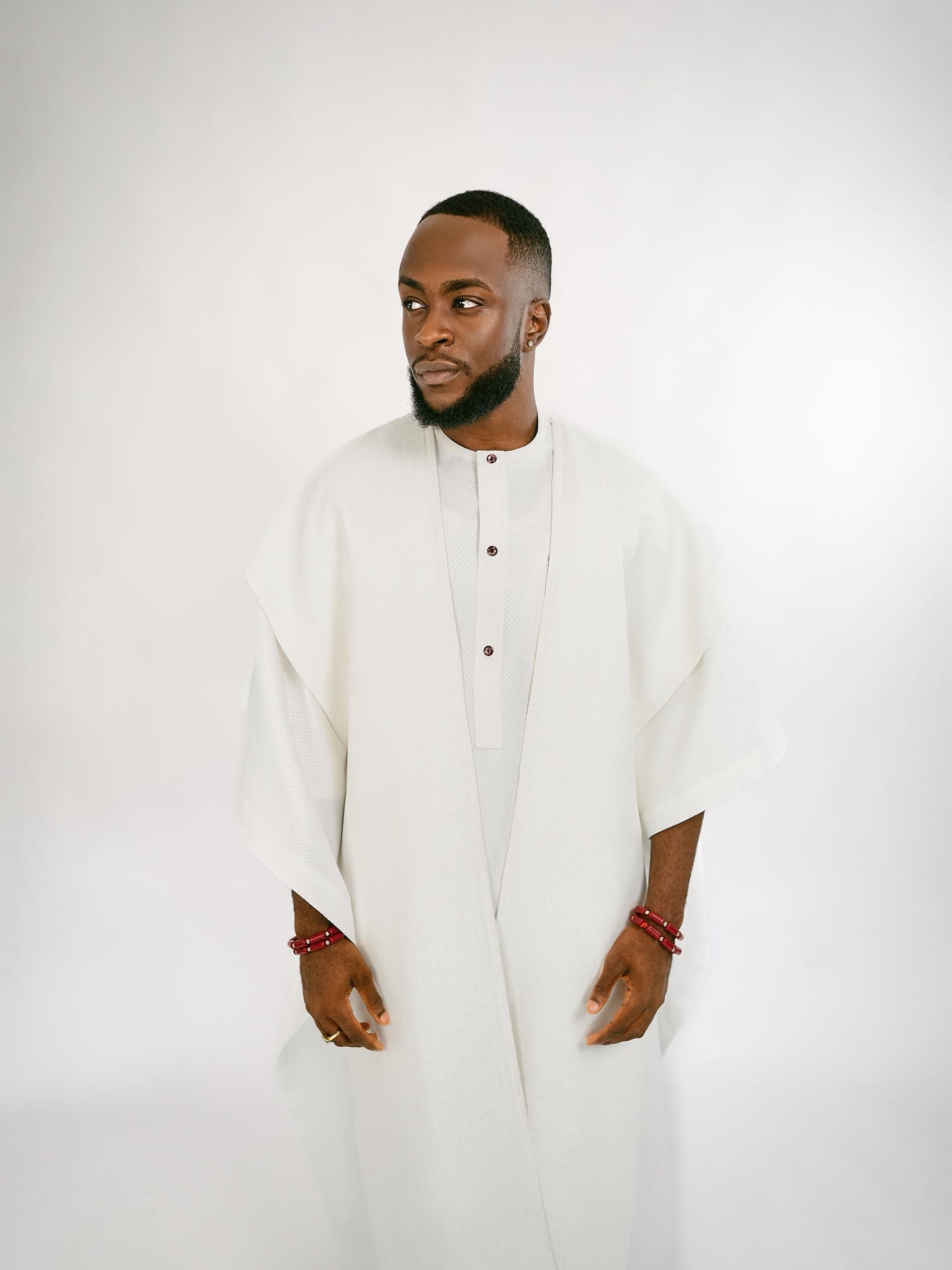 Ivory Jacquard cape Traditional