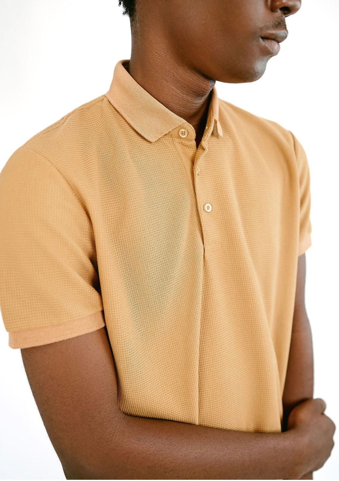 Brown Knitted Button Polo