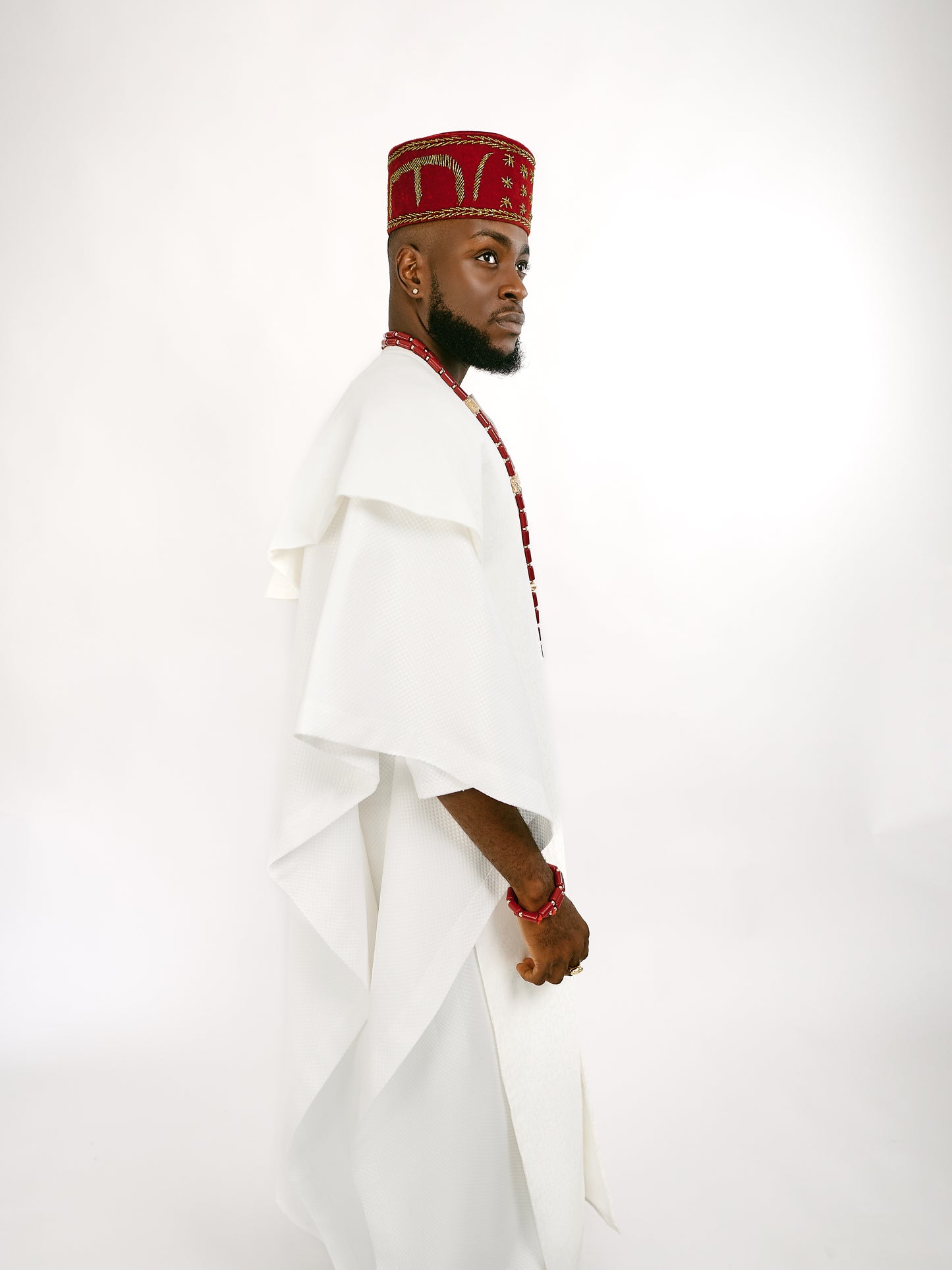 Ivory Jacquard cape Traditional