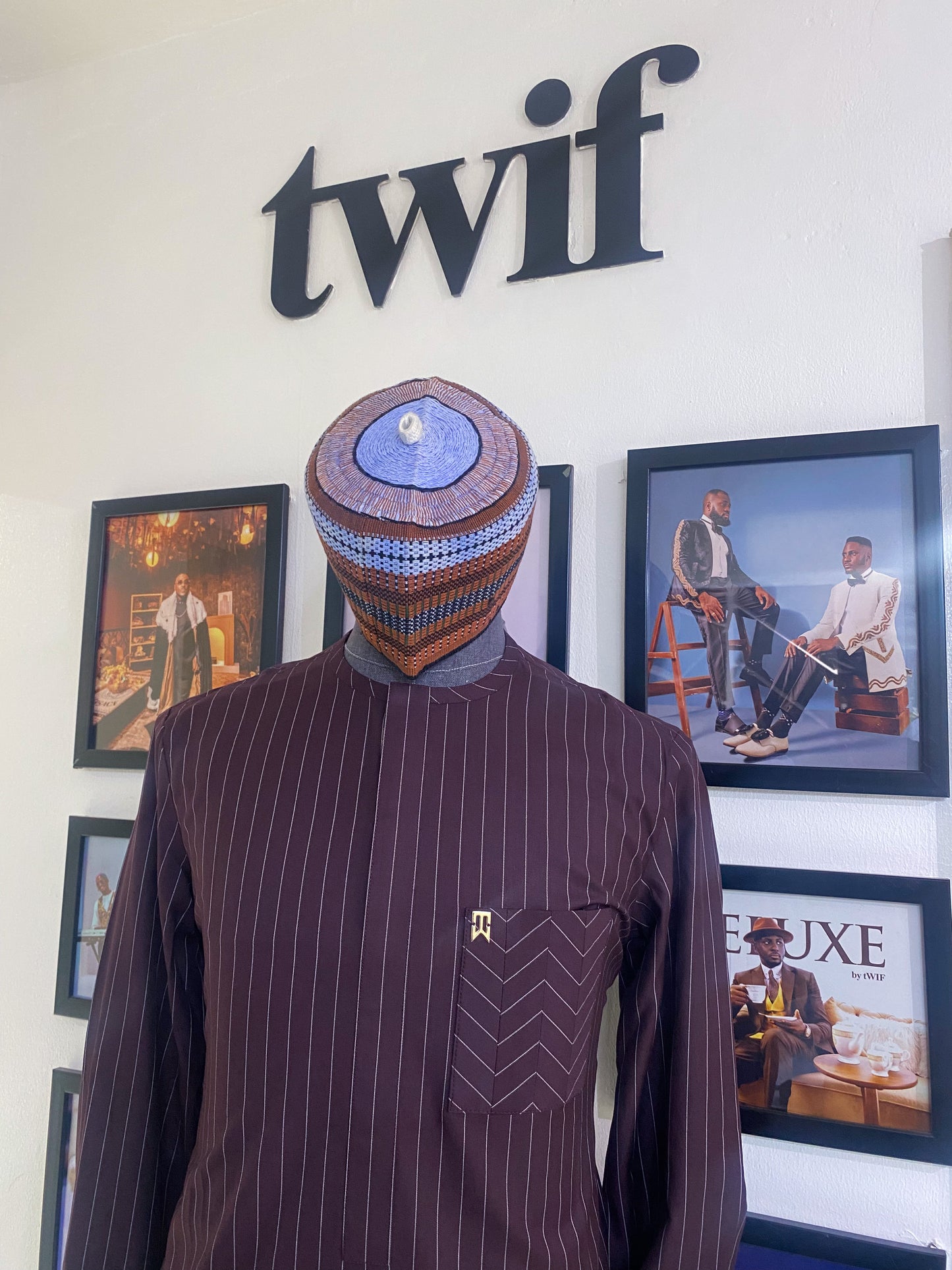 Wine Stripe Kaftan (RTW)