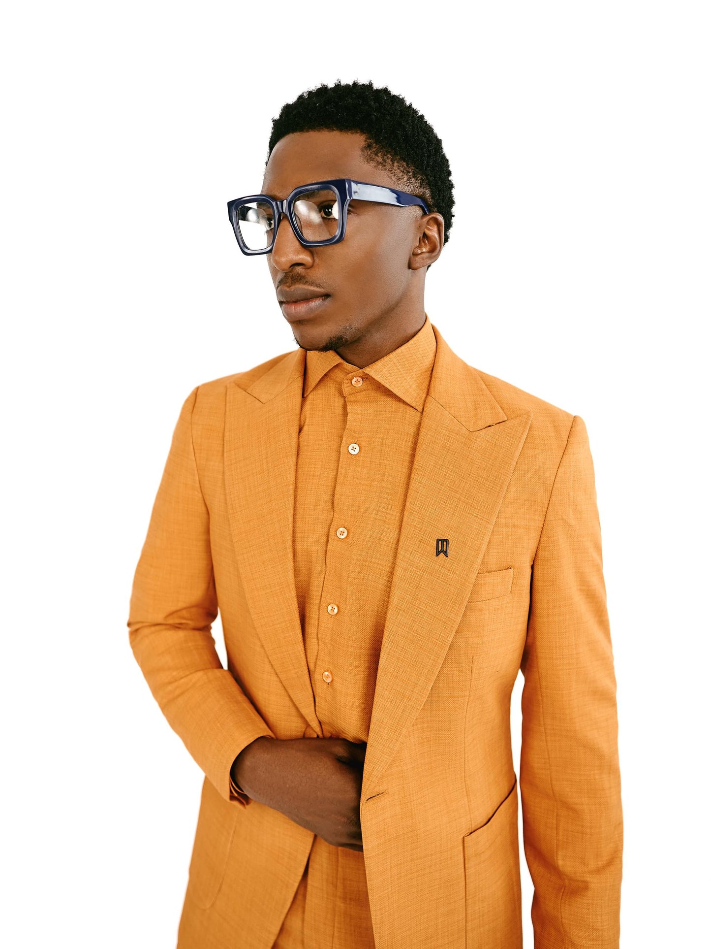Orange three piece suit