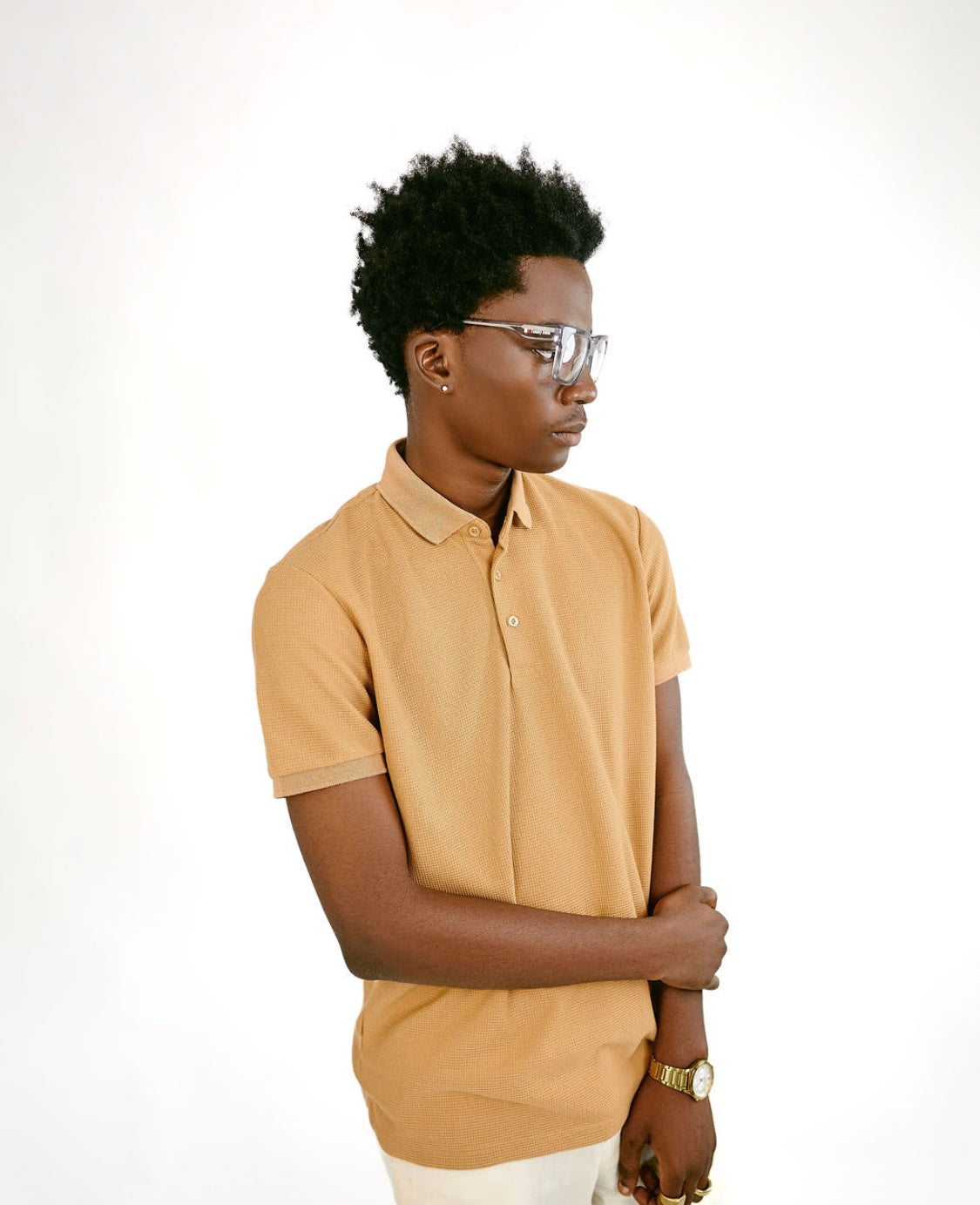 Brown Knitted Button Polo