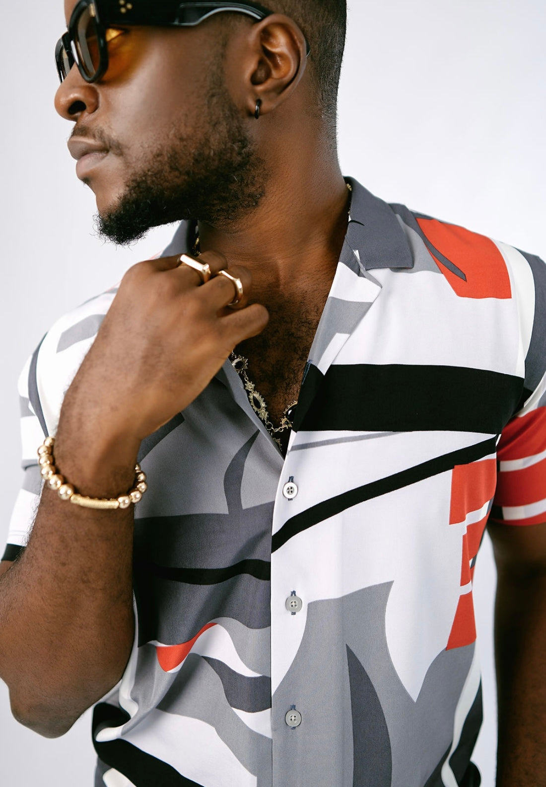 Ash and Red Safari Short Sleeve