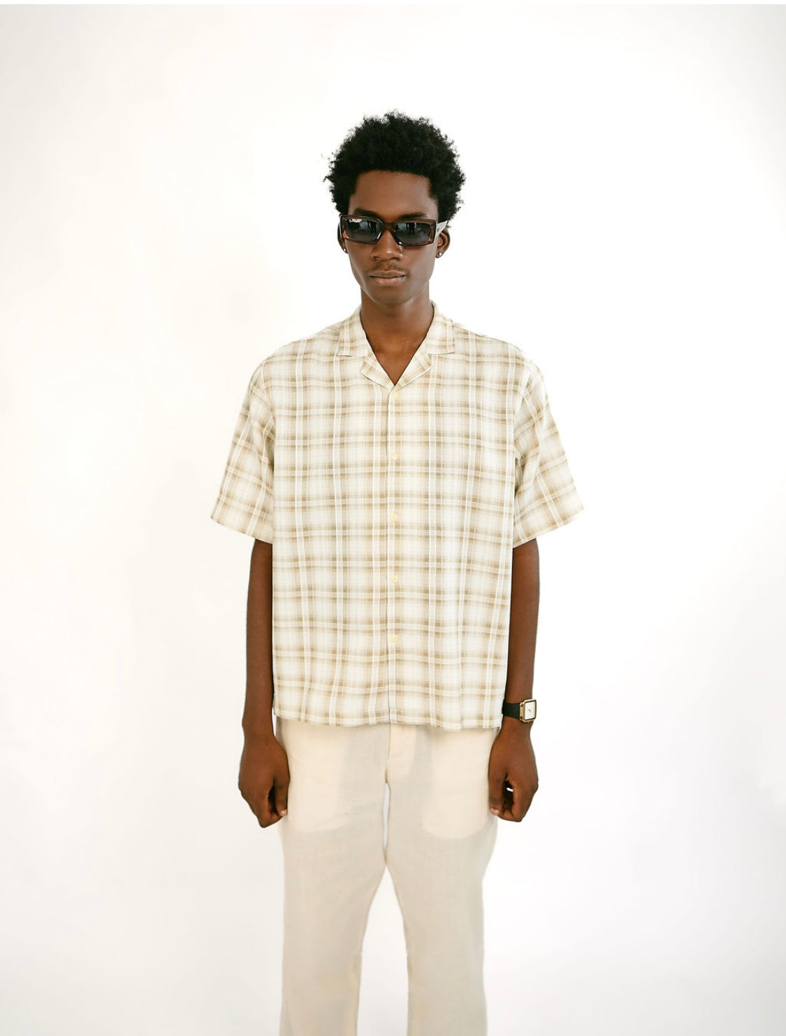 Brown Check Safari Shirt