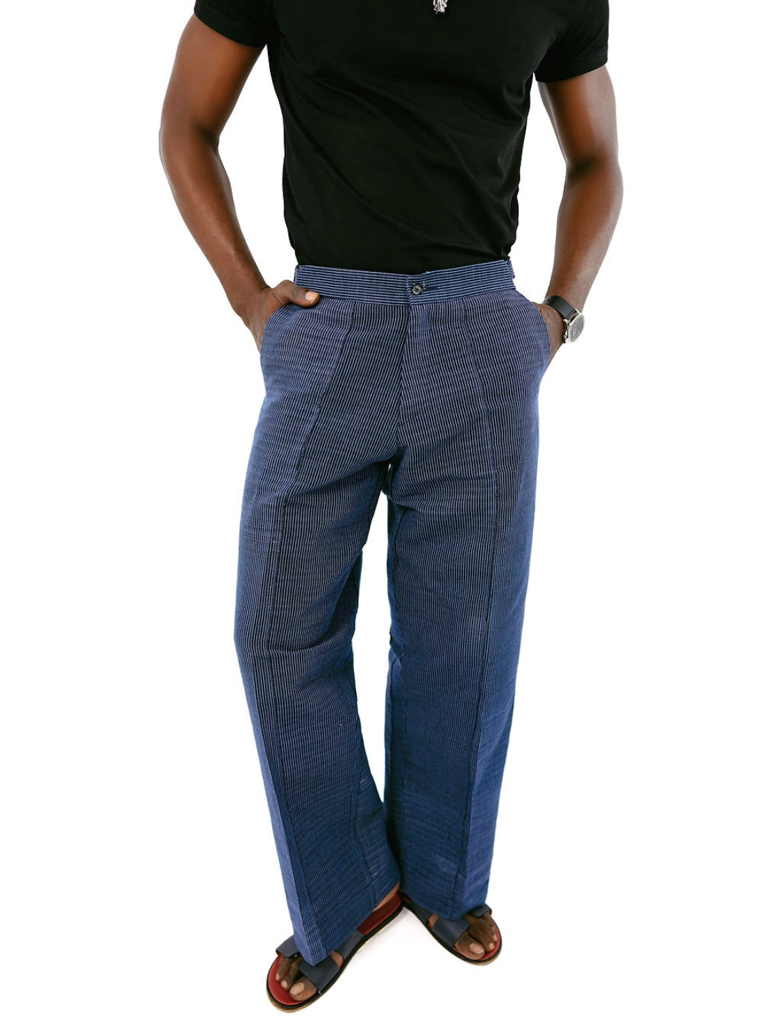 Midnight Blue Aso Oke Trouser