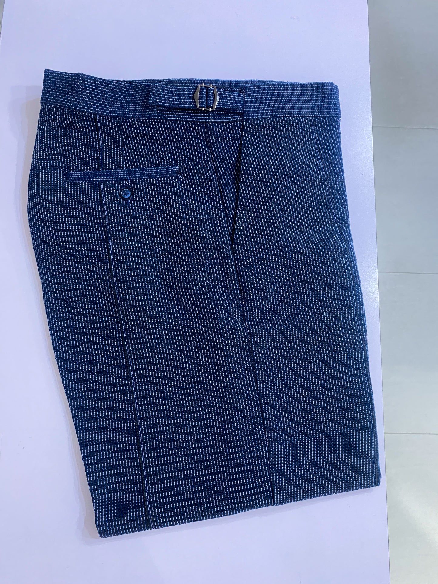 Midnight Blue Aso Oke Trouser