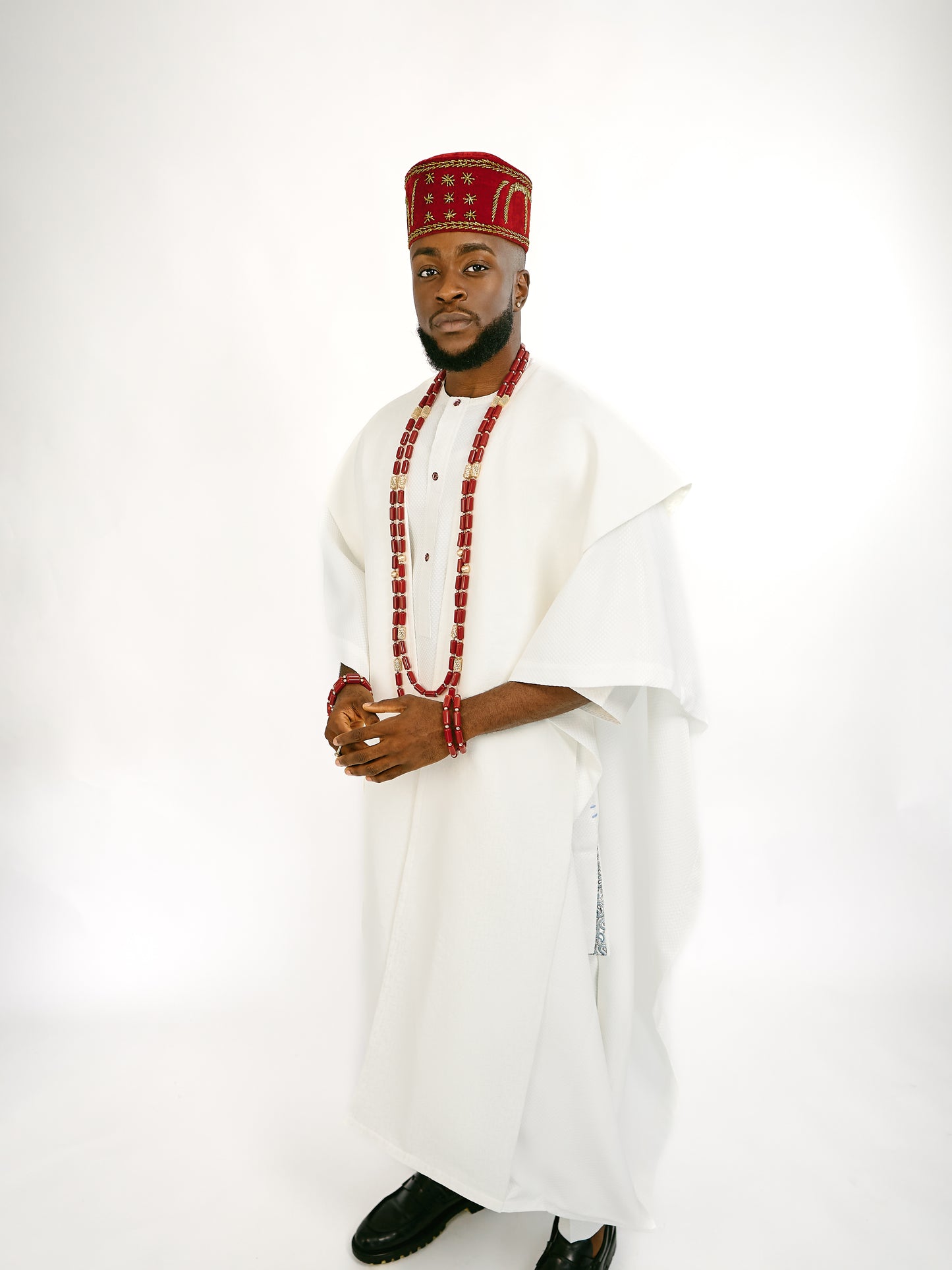 Ivory Jacquard cape Traditional