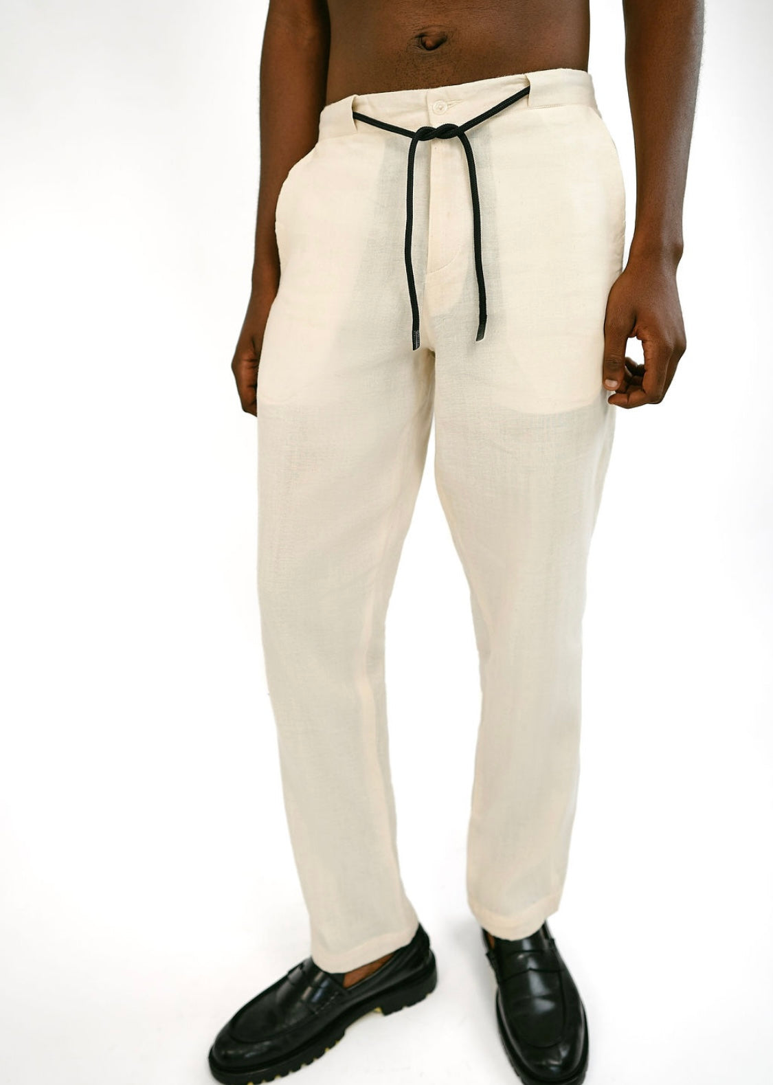 Cream linen pant