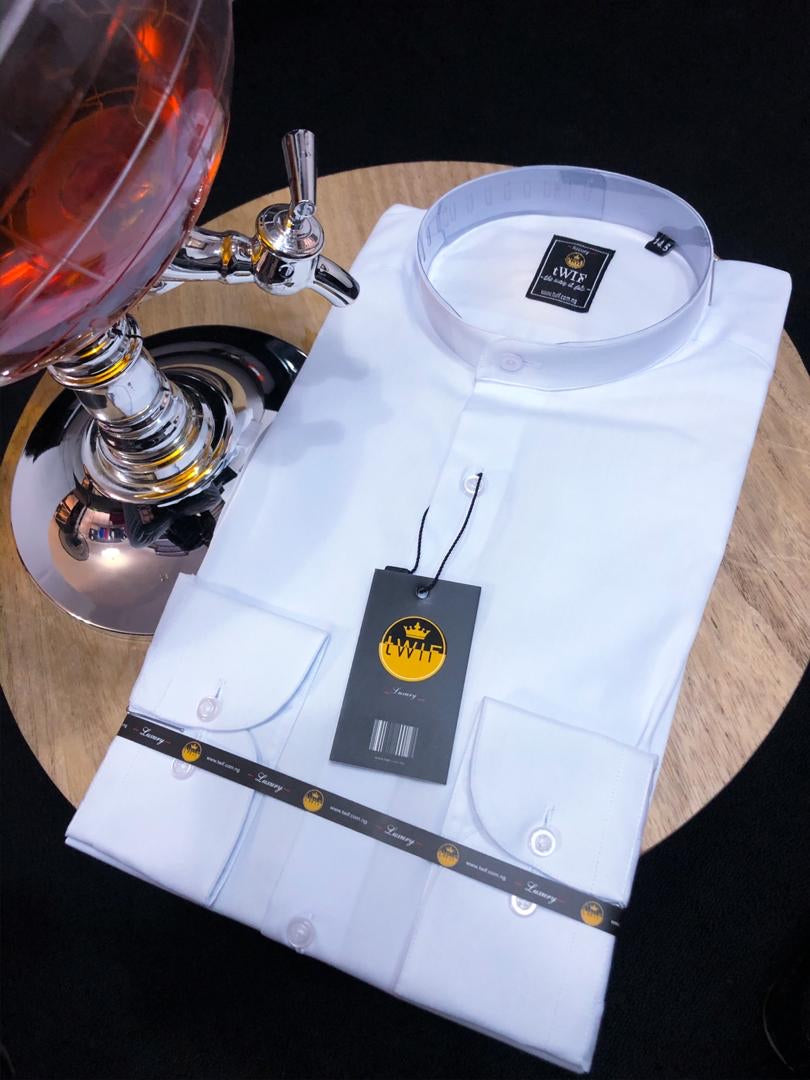 White Linen Bishop Collar