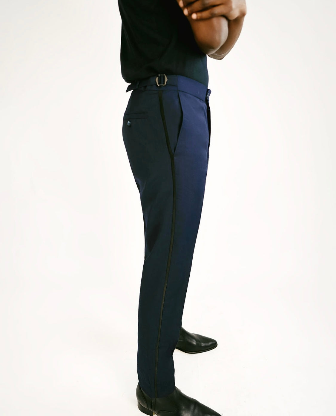 Navy blue tuxedo pant