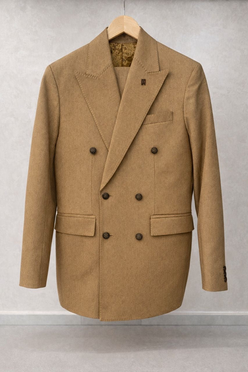 Brown Double Breasted Suit