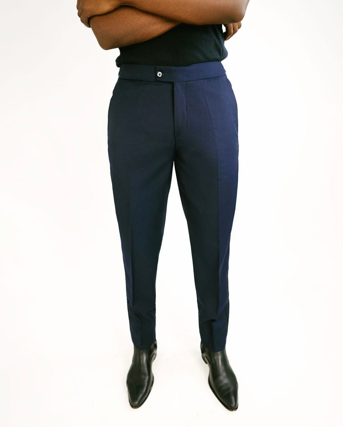 Navy blue tuxedo pant