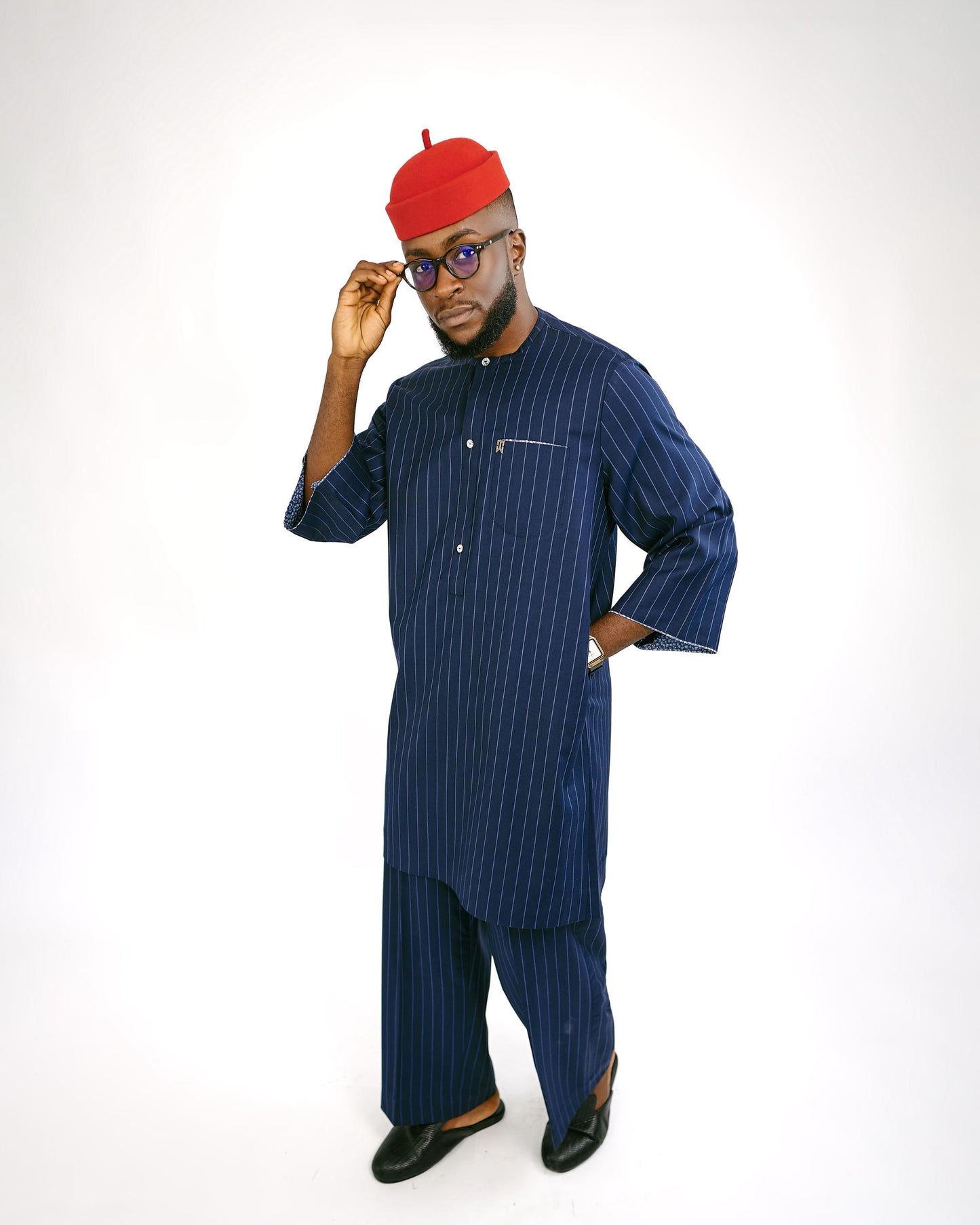 Navy Blue Stripe Native