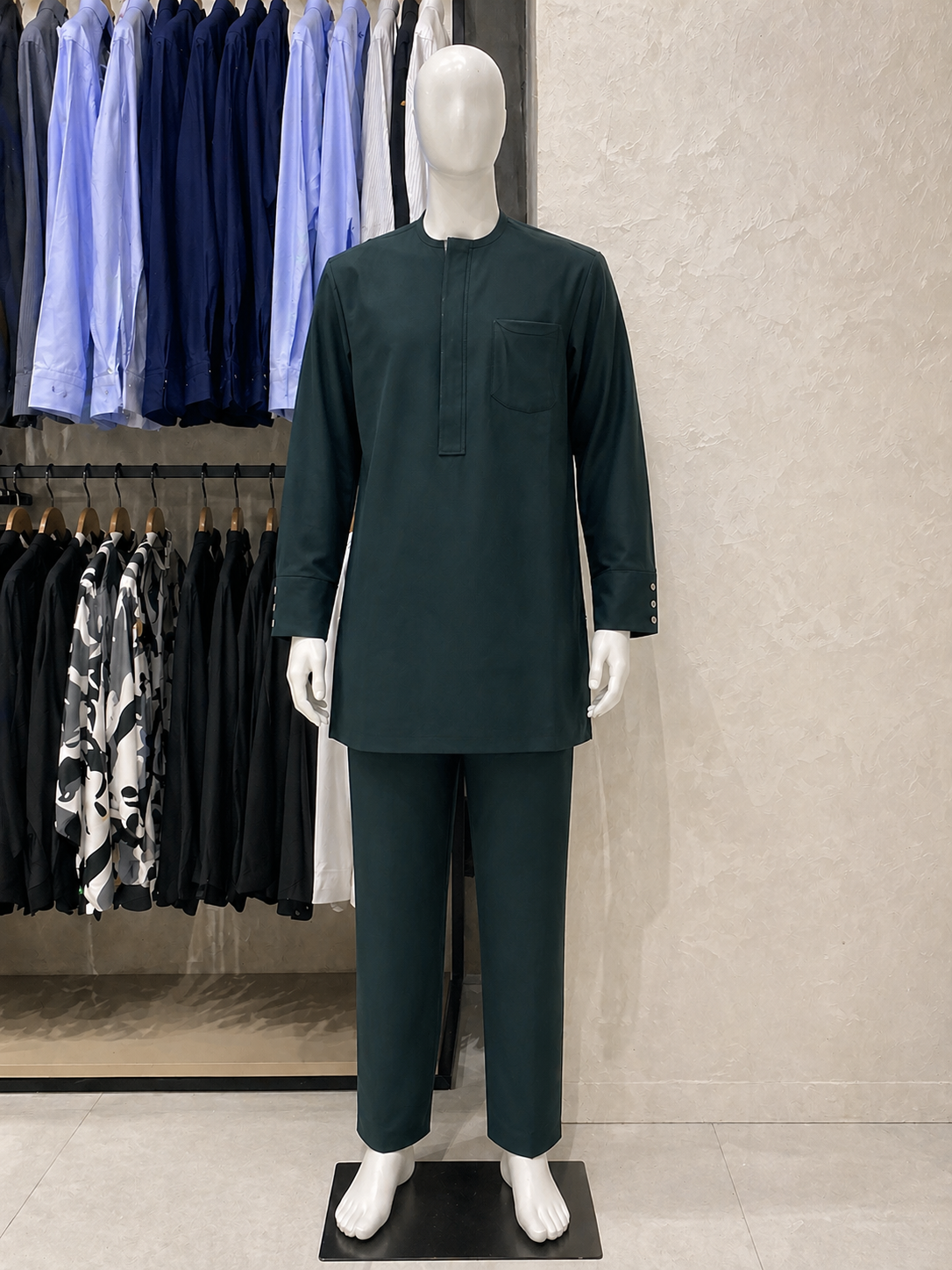Green Long Sleeve Kaftan (RTW)