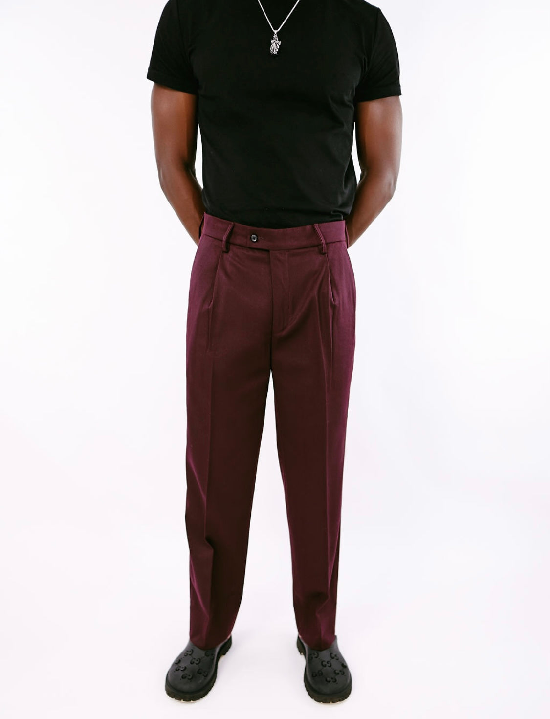 Wine wide Leg Pants
