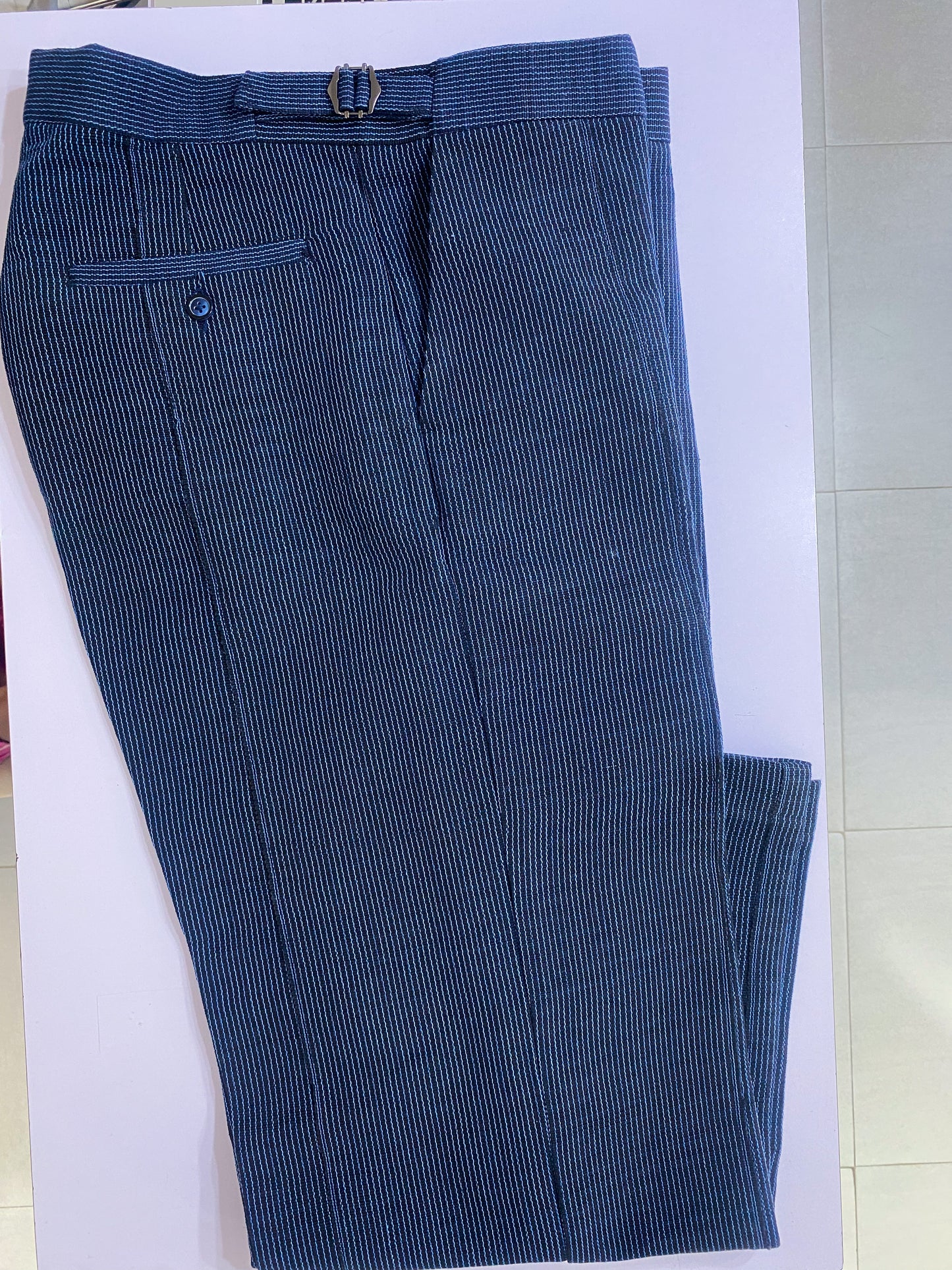 Midnight Blue Aso Oke Trouser
