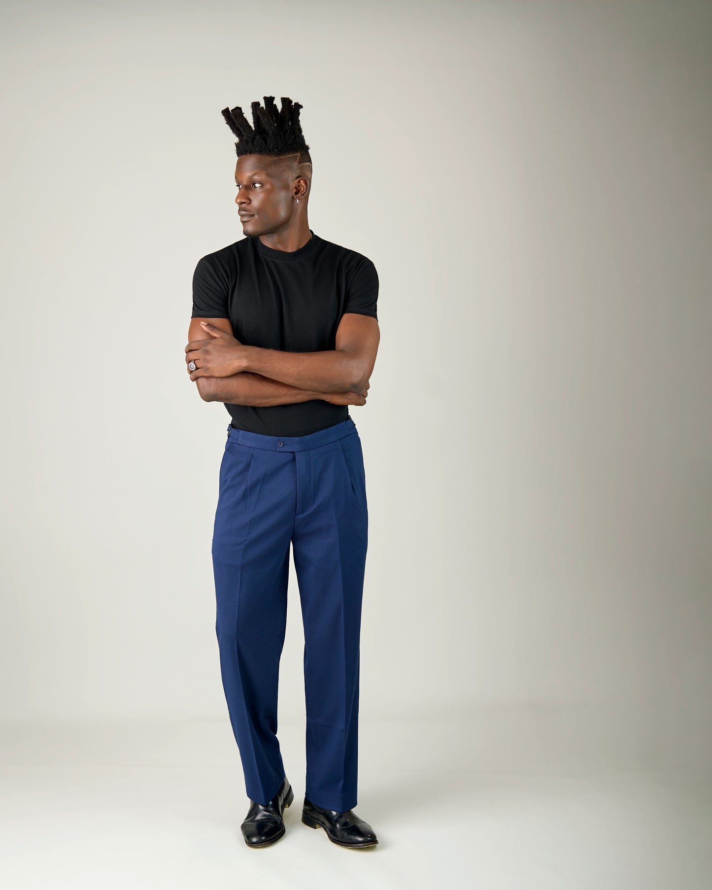 Blue loose fit pants