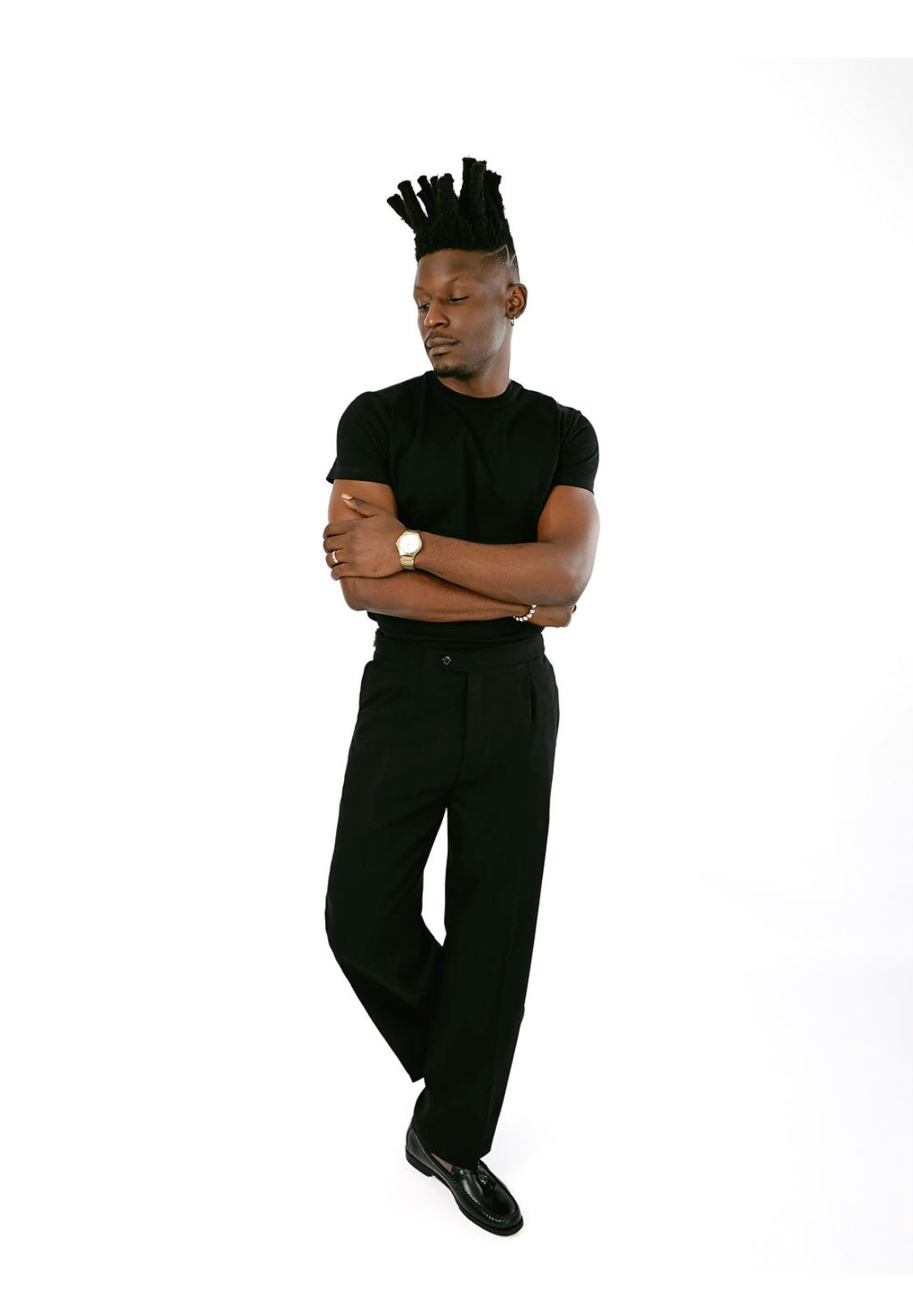 Black Loose Fit Beltless Pant