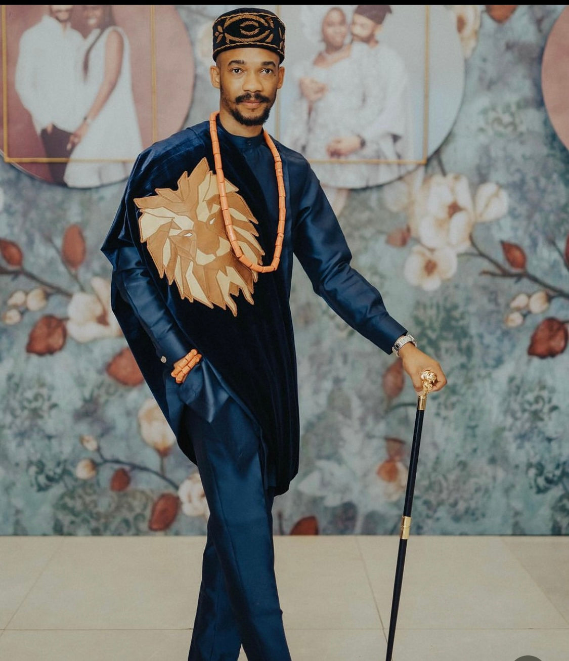 Navy blue isi agu satch Traditional