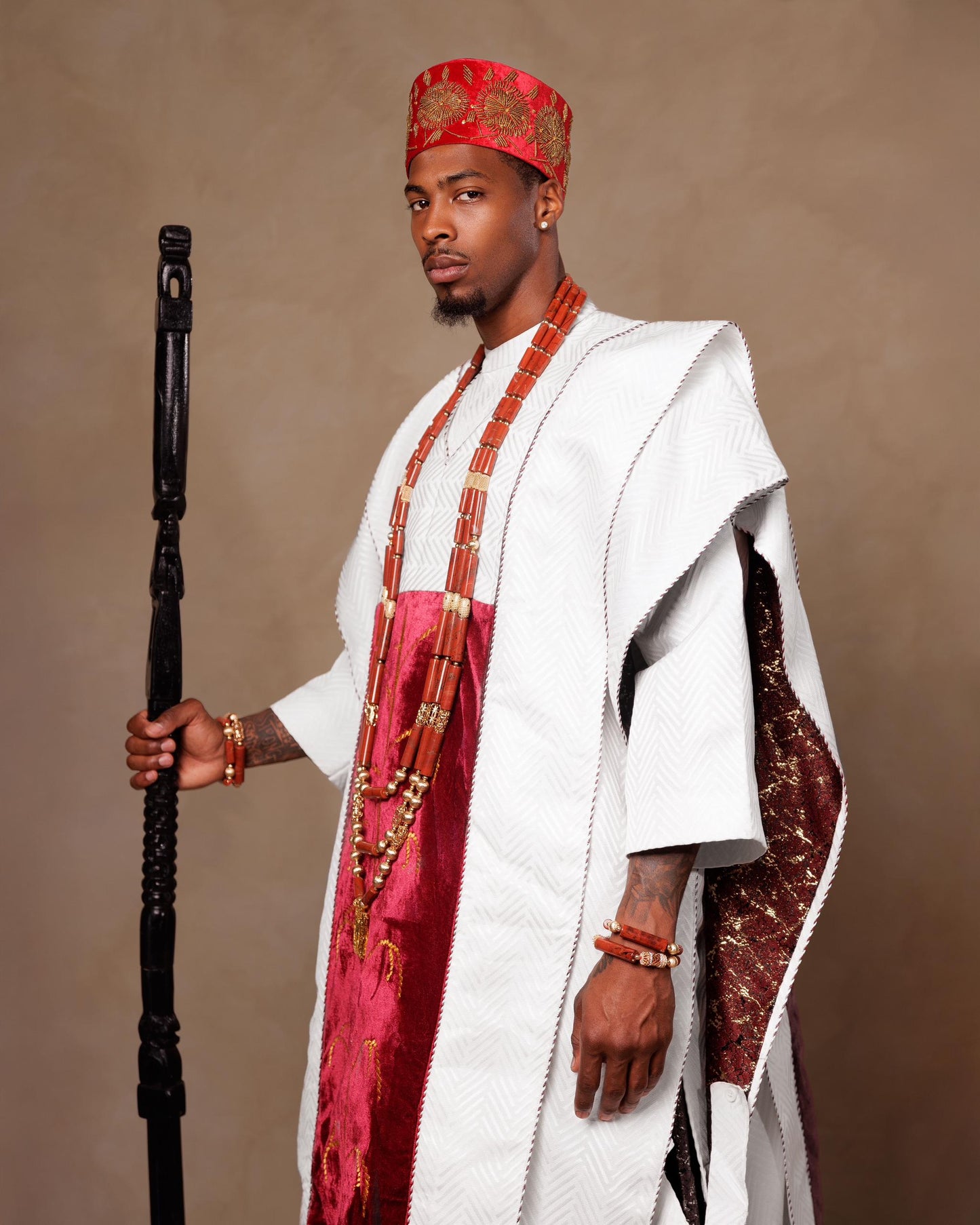 White velvet embroidered reloaded traditional