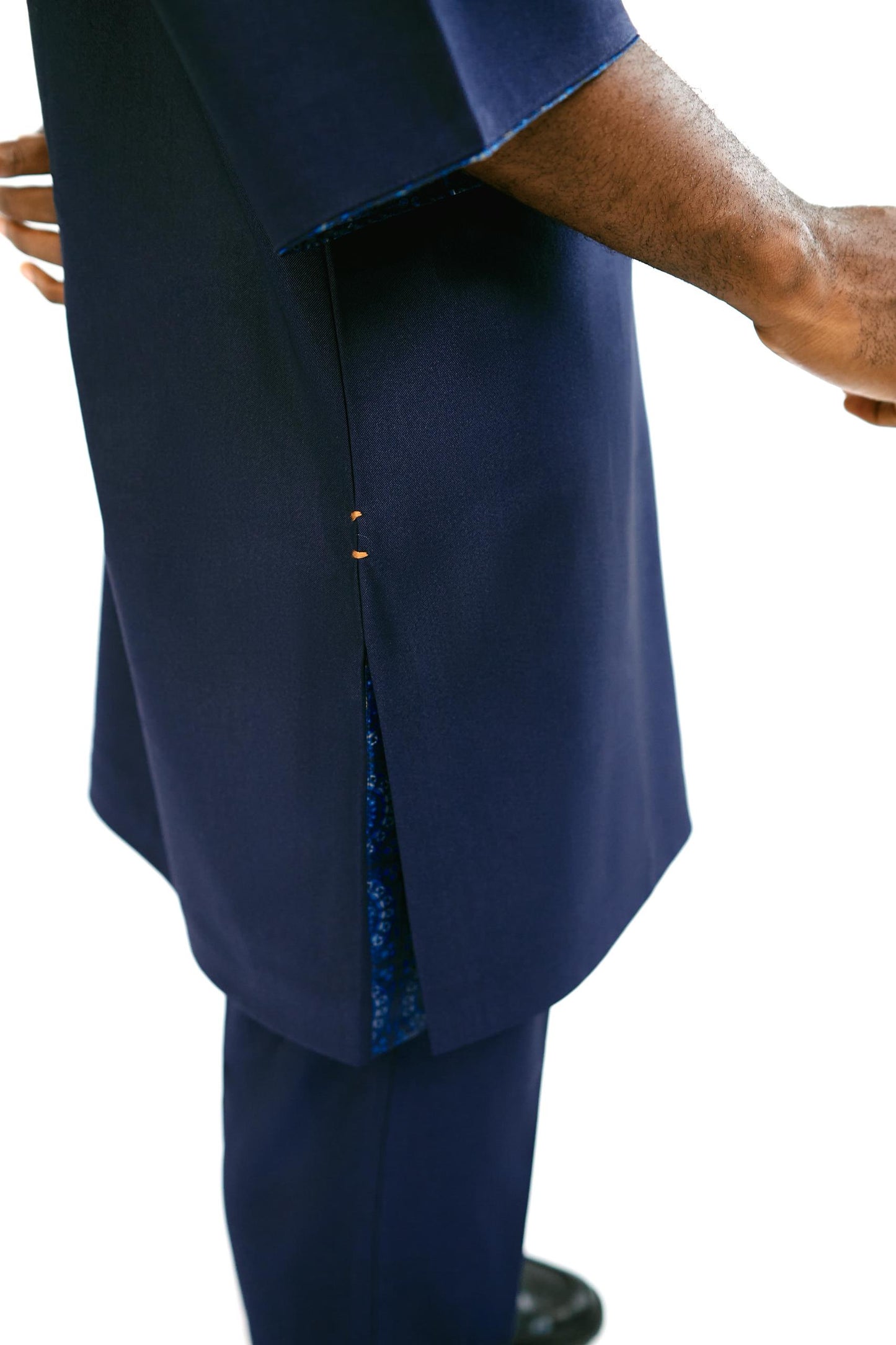 Navy blue neck beaded Native