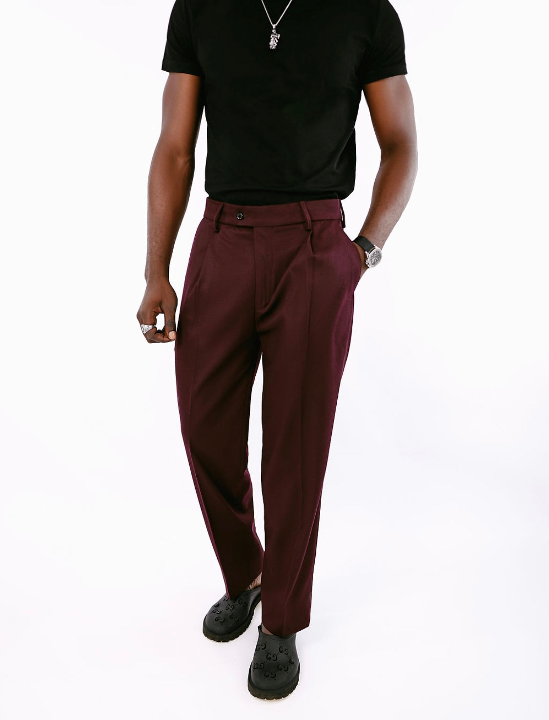 Wine wide Leg Pants