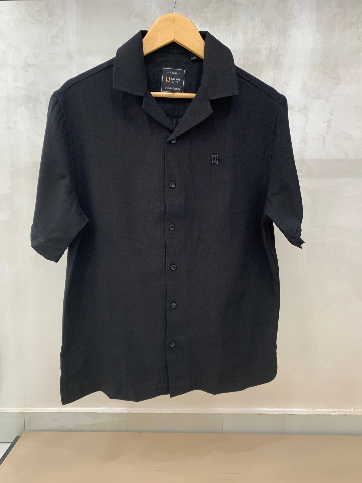 Black linen safari shirt