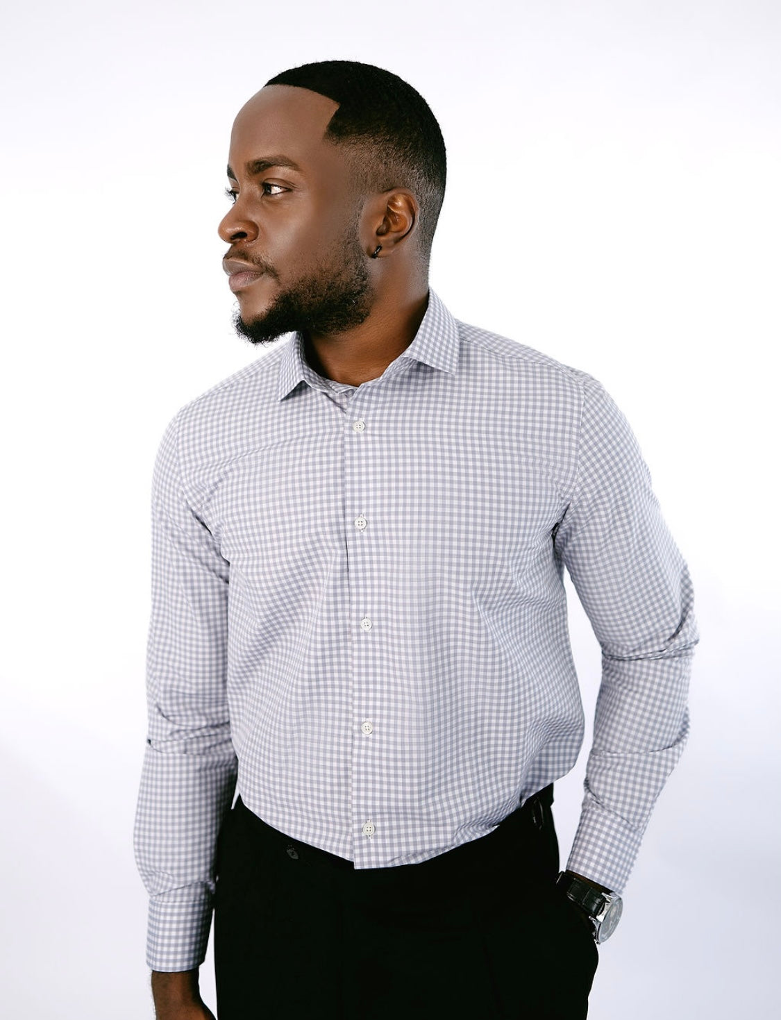Grey checkered shirt