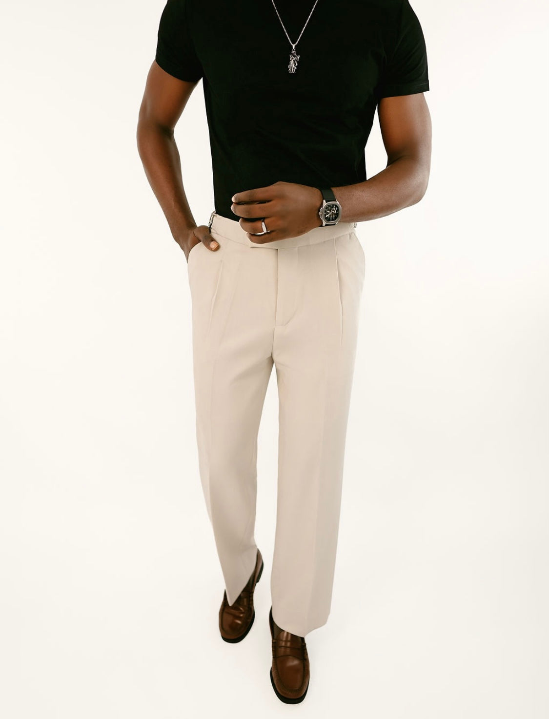 Light Beige loose fit Pants