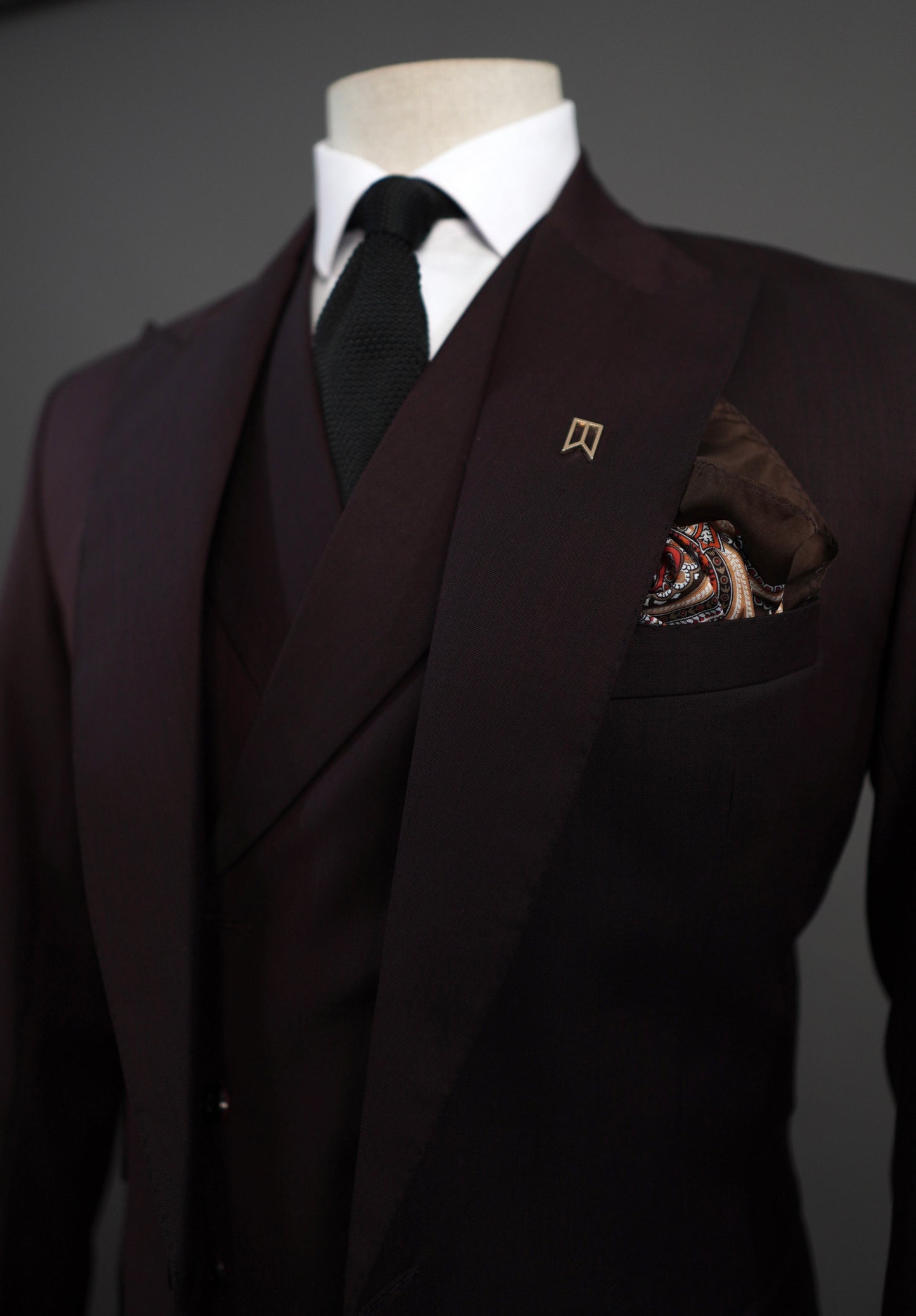 Deep Wine Three Piece Suit