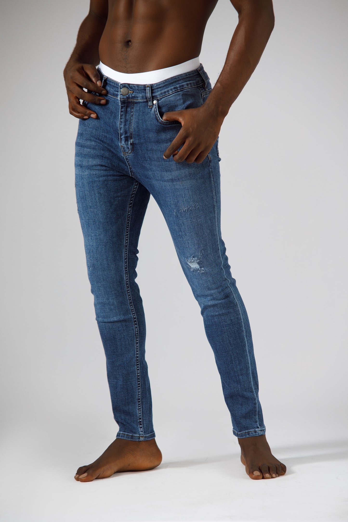 Blue ripped jean