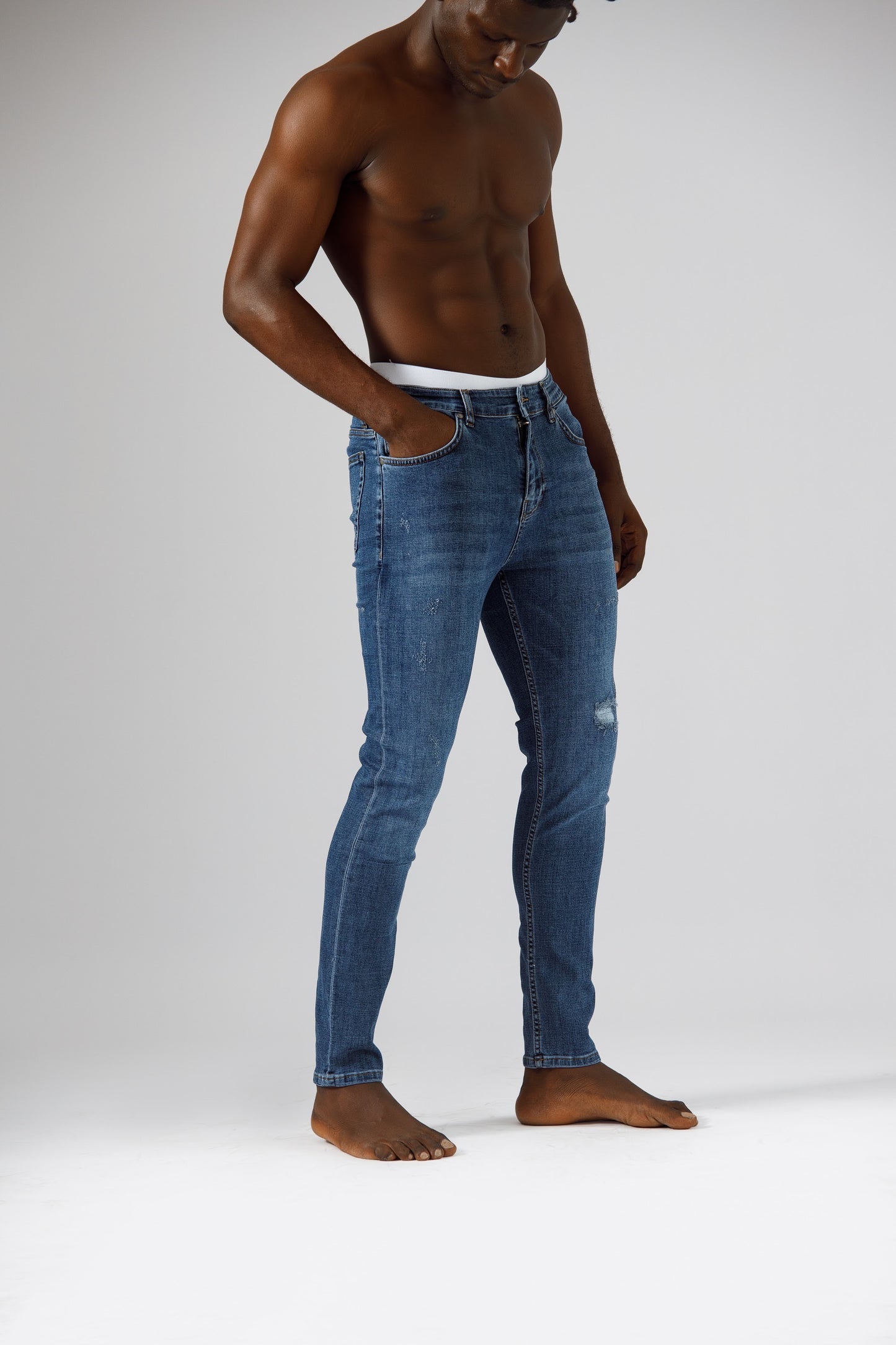 Blue ripped jean