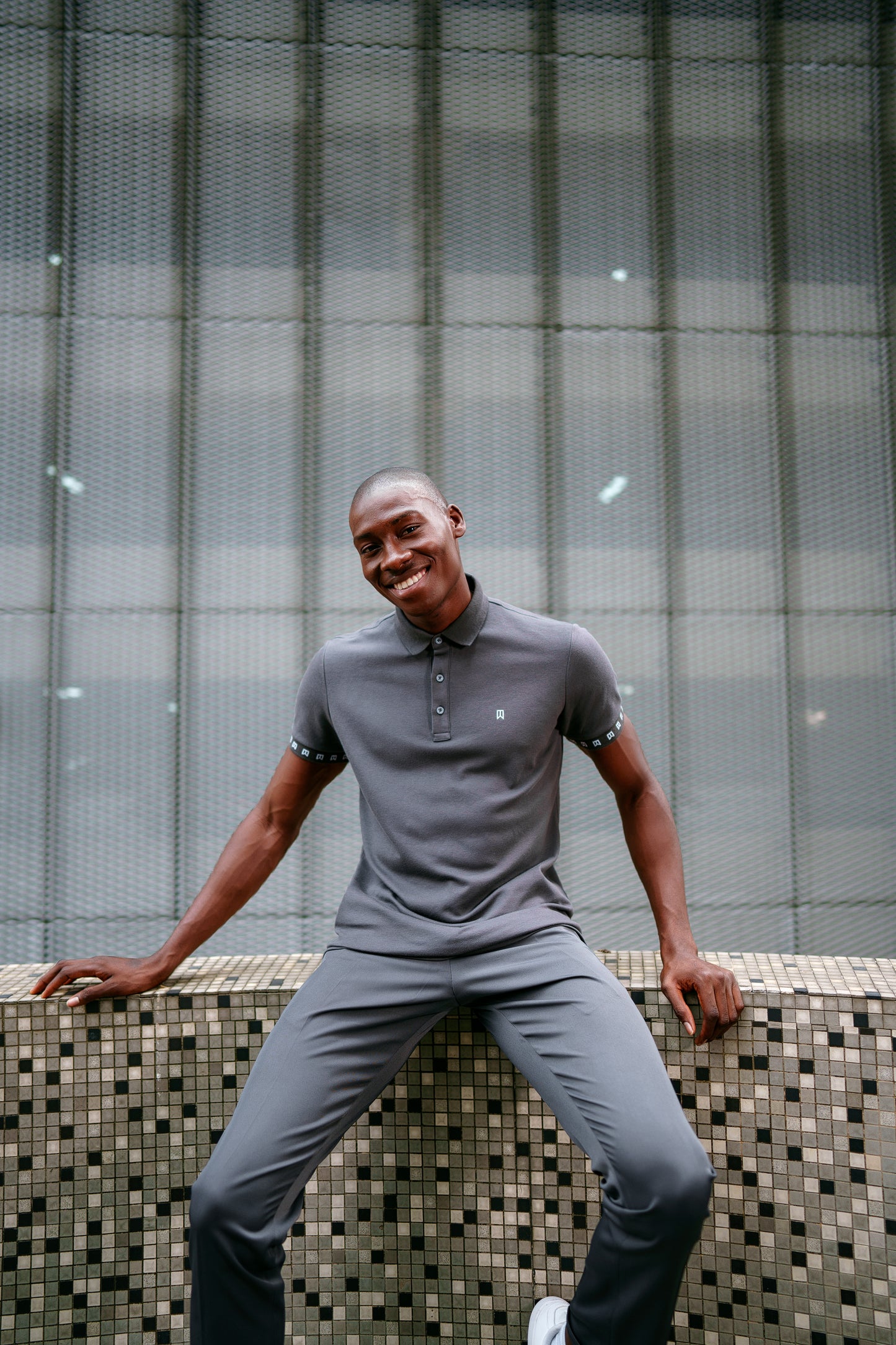 Grey signature polo