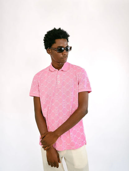 Pink Full Print Polo