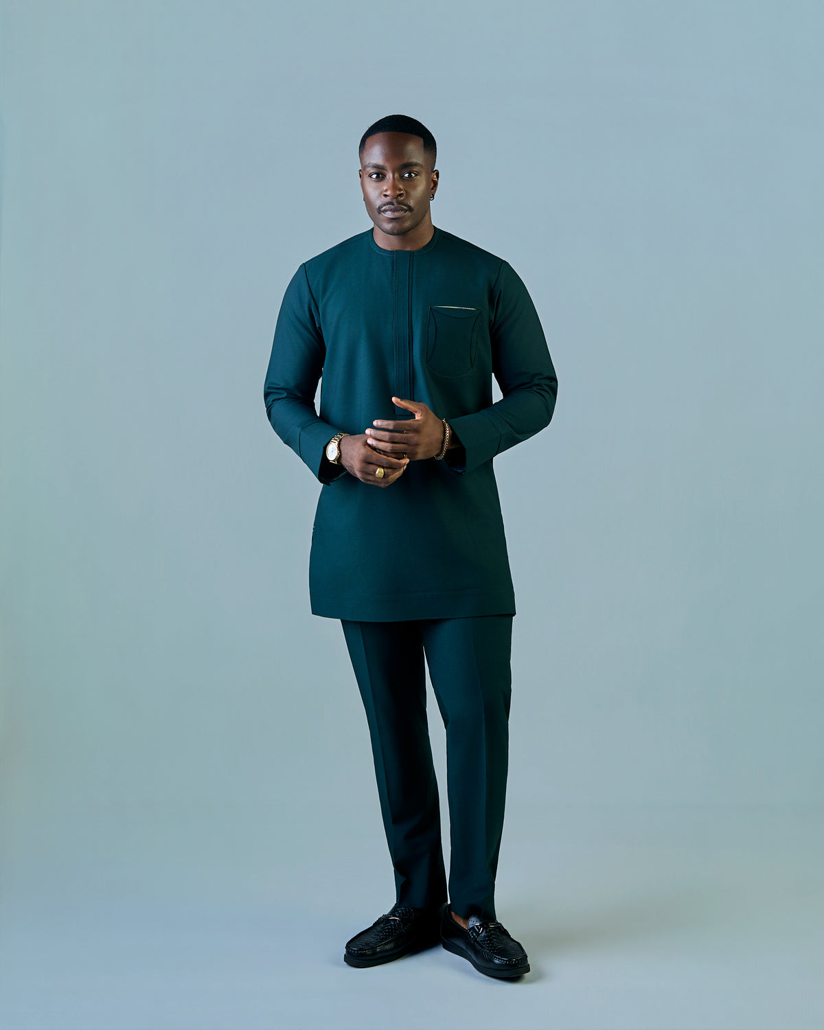 Green Long Sleeve Kaftan (RTW)