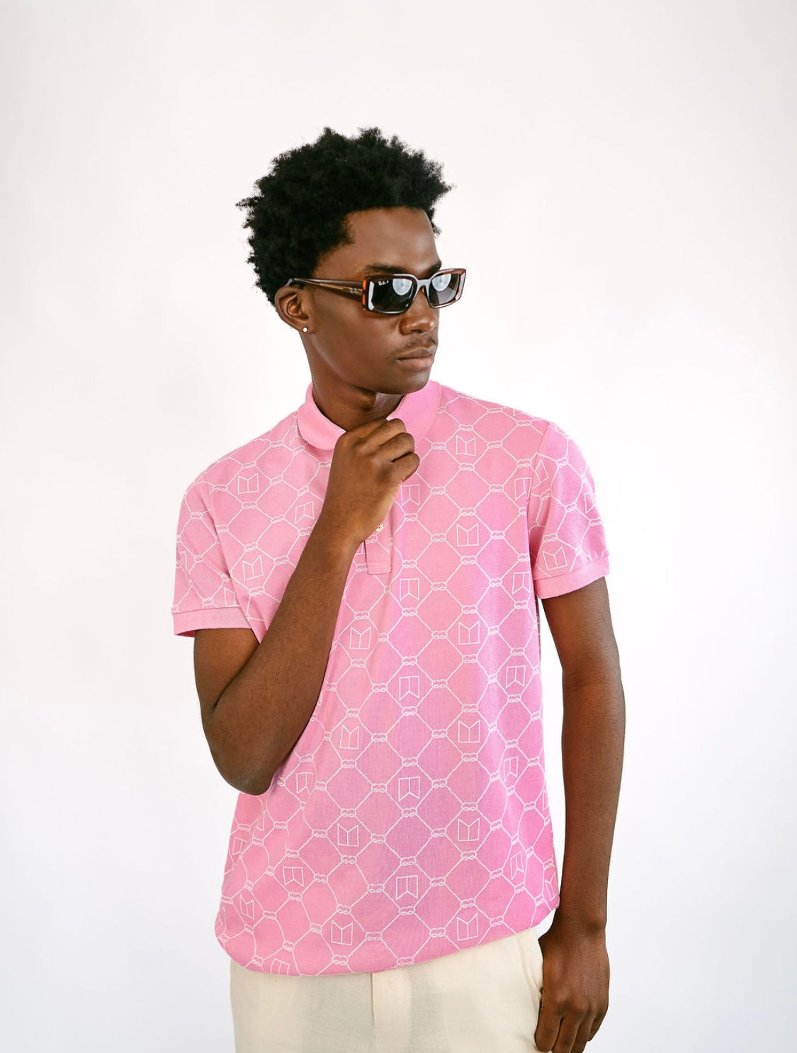 Pink Full Print Polo