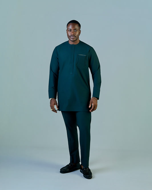 Green Long Sleeve Kaftan (RTW)
