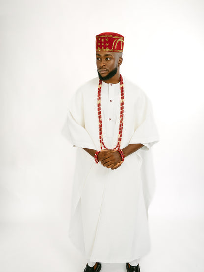 Ivory Jacquard cape Traditional