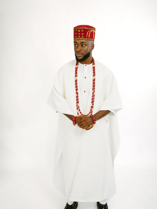 Ivory Jacquard cape Traditional
